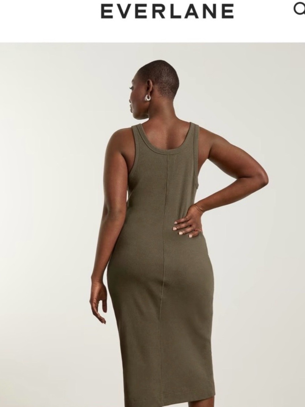 Everlane 90s Rib Tank Midi Dress S- *taupe*

Organic cotton 

NWOT